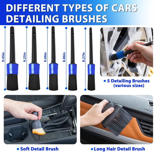Alt view image 11 of 14 - Car Cleaning Kit with Vacuum,Deep Cleaning for Interior Detailing | 7600PA High Power Corded Handheld Vacuum,Windshield Cleaner Tool,Detailing Brush Set,Storage Bag,17Pcs Blue Car Accessories