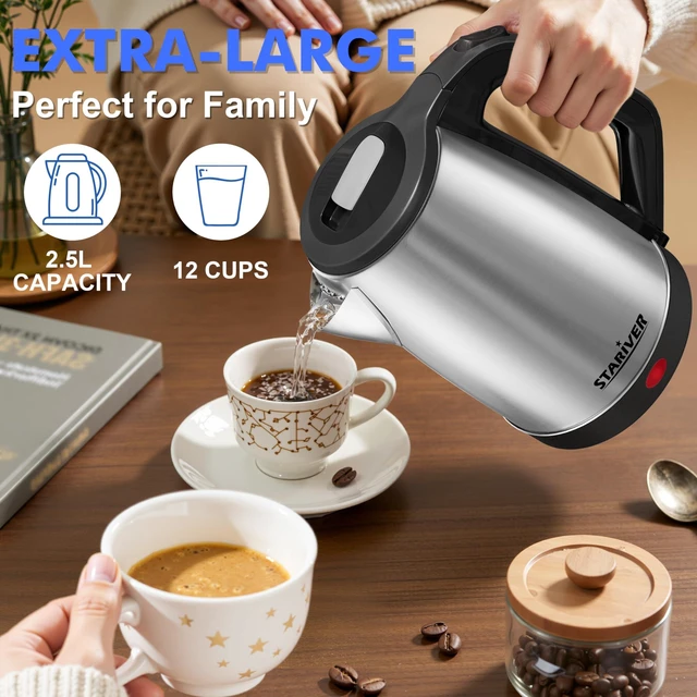 Alt view image 11 of 14 - 2.5L Large Electric Kettle, BPA-Free Stainless Steel Water Kettle | Fast Boil Electric Tea Kettle, Auto Shut-Off & Boil-Dry Protection, 10-12 Cups, Large Capacity for Family Use