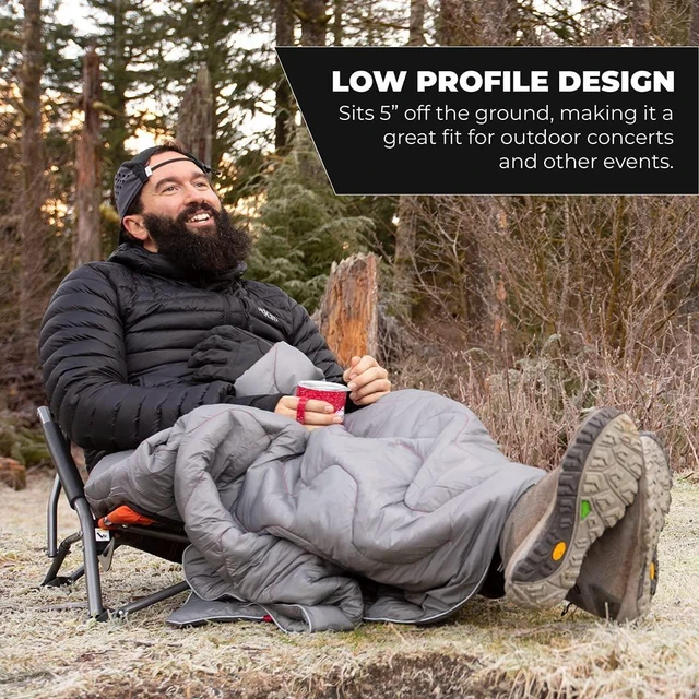 Alt view image 11 of 14 - Camping Chair - Low Profile Folding Chair for Camping, Beach, Picnic, Barbeques, Sporting Event with Carry Bag , Black