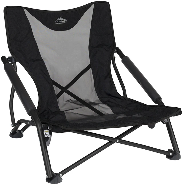 Alt view image 8 of 14 - Camping Chair - Low Profile Folding Chair for Camping, Beach, Picnic, Barbeques, Sporting Event with Carry Bag , Black
