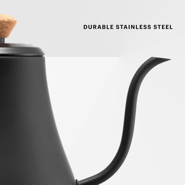 Alt view image 13 of 14 - 27oz Bistro Gooseneck Electric Water Kettle, Pour Over Coffee & Tea, Stainless Steel, Matte Black