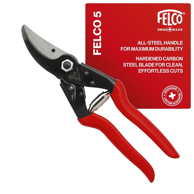 Alt view image 7 of 12 - F5 Pruning Shears 8.9" All Steel Large Swiss-Made Garden Clippers| Hand Pruners for Garden & Landscape | Garden Tool Cutter with Precision Bypass Blade, Forged Aluminum Body, Replaceable Parts