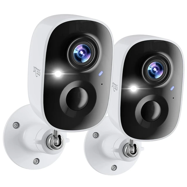 Alt view image 8 of 14 - 2K Wireless Outdoor Security Camera 2-Pack, Battery WiFi Night Vision | AI Motion Alerts, 2-Way Audio, Siren, IP65 Weatherproof, No Subscription, Local SD Storage, for Driveway Backyard Garage