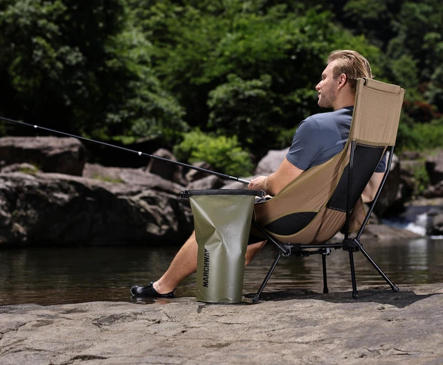 Alt view image 14 of 14 - Lightweight Folding High Back Camping Chair with Head Support, Stable Portable Compact for Outdoor Camp, Travel, Beach, Picnic, Festival, Hiking, Backpacking (Highback Khaki)