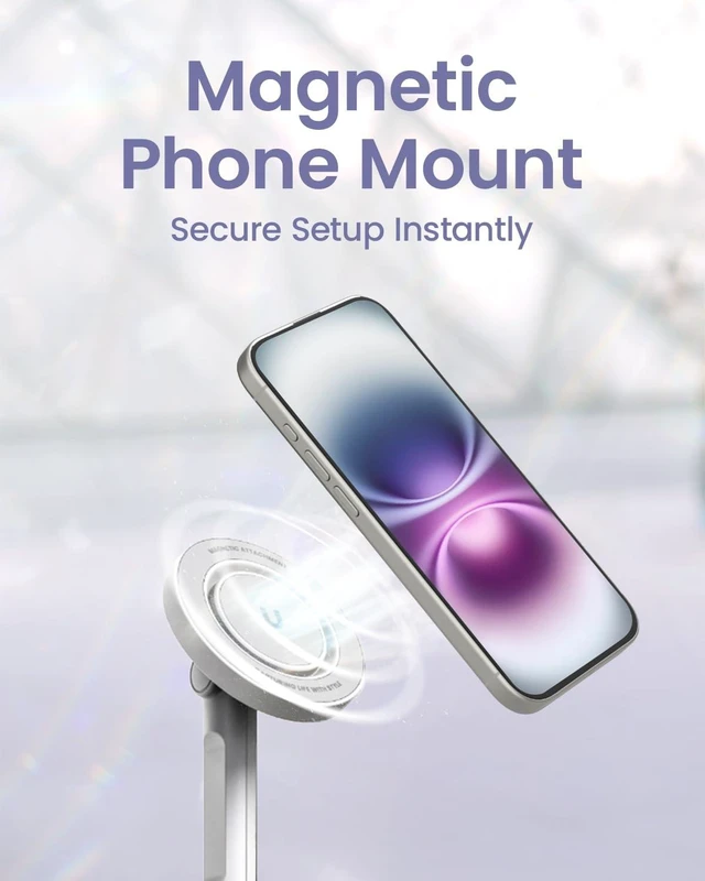 Alt view image 9 of 14 - Magnetic Phone Tripod for iPhone, JustTap Tripod for MagSafe | 66" Auto-Open Selfie Stick Tripod, N52 Magnetic Mount, Portable Phone Tripod Stand for Travel, Video Recording & Vlogging
