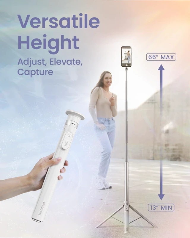 Alt view image 11 of 14 - Magnetic Phone Tripod for iPhone, JustTap Tripod for MagSafe | 66" Auto-Open Selfie Stick Tripod, N52 Magnetic Mount, Portable Phone Tripod Stand for Travel, Video Recording & Vlogging