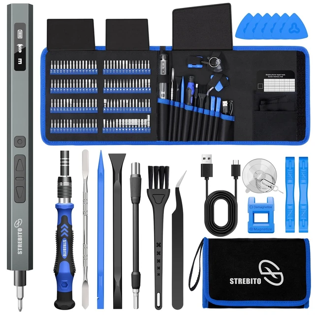 Alt view image 8 of 14 - 144-Piece Upgraded Electric Screwdriver | Max 0.7 N.m, 120 Magnetic Bits, 5-gear Torque Adjustment, Precision Screwdriver Set, Repair Tool Kit for Electronics and PC