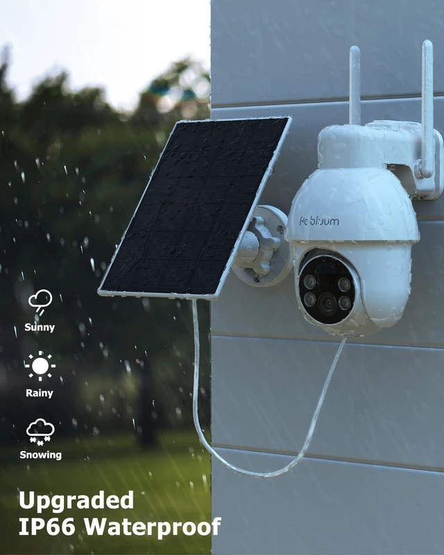 Alt view image 11 of 14 - 2K Solar Security Cameras Wireless Outdoor, 360°PTZ Outdoor Camera | Battery Powered, Color Night Vision, 2-Way Audio, PIR+AI Motion Detection, IP66 Waterproof, Work with Alexa&Google Assistant