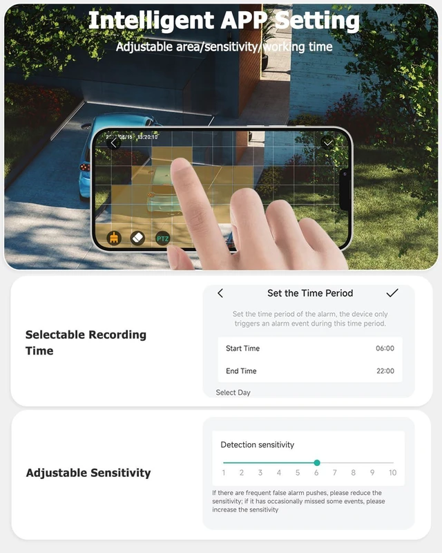 Alt view image 14 of 14 - 2K Solar Security Cameras Wireless Outdoor, 360°PTZ Outdoor Camera | Battery Powered, Color Night Vision, 2-Way Audio, PIR+AI Motion Detection, IP66 Waterproof, Work with Alexa&Google Assistant
