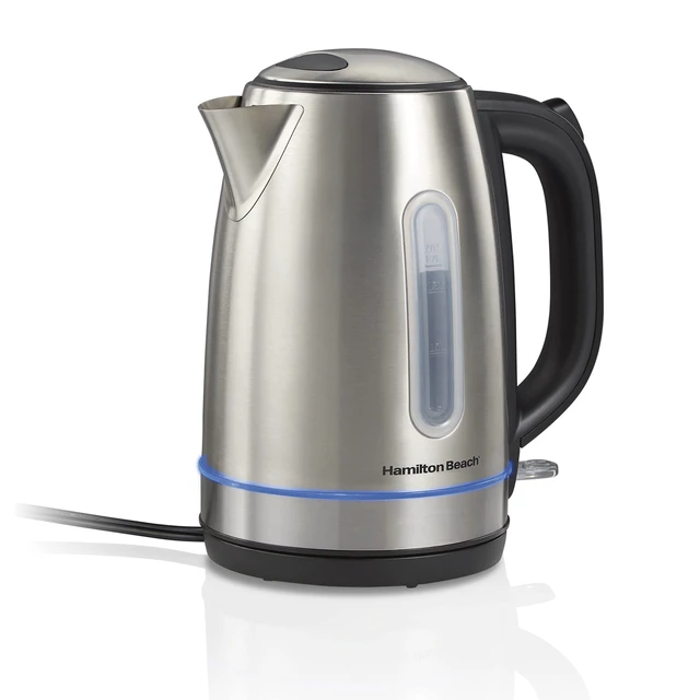 Alt view image 8 of 14 - 1.7 Liter Electric Tea Kettle, Water Boiler & Heater | Fast Boiling 1500 Watts | BPA Free | Cordless Serving | Auto-Shutoff & Boil-Dry Protection | LED Light Ring | Stainless Steel