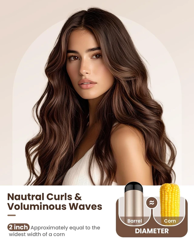 Alt view image 8 of 12 - Curling Iron 2 Inch-Ceramic Wand Large Barrel for Long Hair | Big Curling Iron Wand with Extended Barrel for European,Dual Voltage,