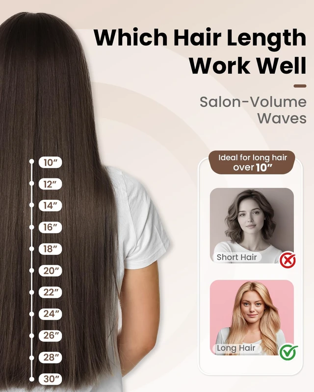 Alt view image 9 of 12 - Curling Iron 2 Inch-Ceramic Wand Large Barrel for Long Hair | Big Curling Iron Wand with Extended Barrel for European,Dual Voltage,