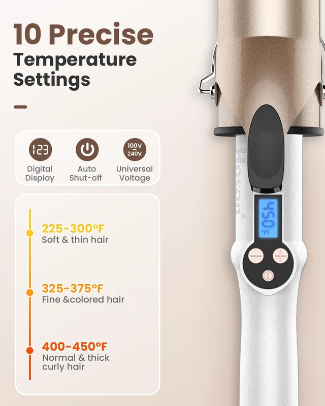 Alt view image 11 of 12 - Curling Iron 2 Inch-Ceramic Wand Large Barrel for Long Hair | Big Curling Iron Wand with Extended Barrel for European,Dual Voltage,