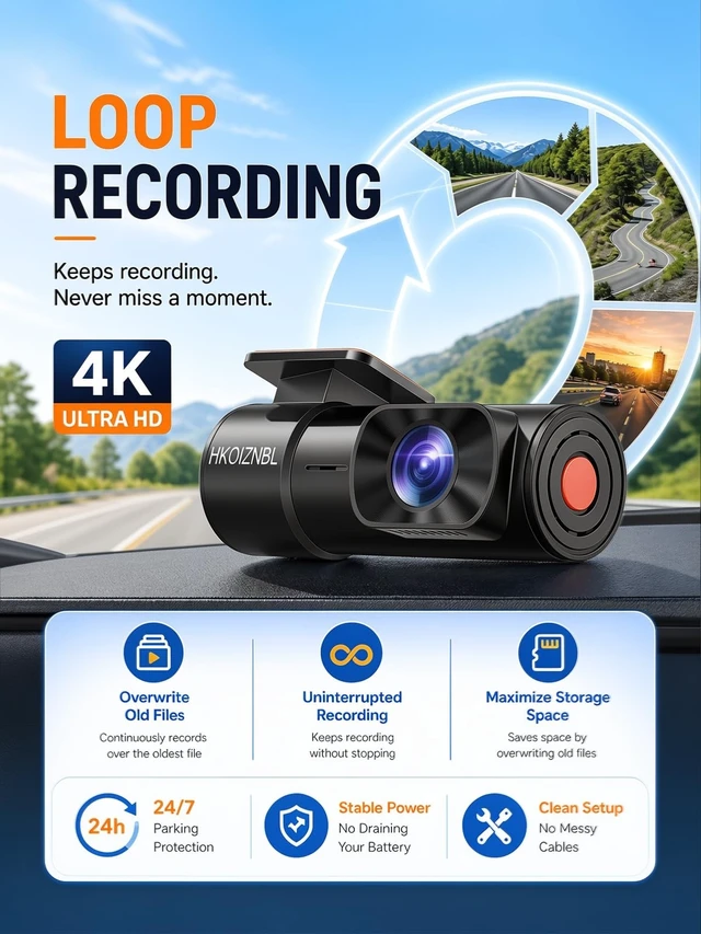 Alt view image 12 of 14 - 4K+2.5K Dash Cam Front and Rear, 2CH dashcam Free 32GB with WiFi | 1.5" IPS Screen dash cam for car, APP Control, G-Sensor, Loop Recording, 24H Parking Mode, Night Vision, Car Dash Camera