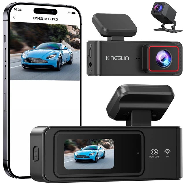 Alt view image 8 of 14 - 2K Dash Cam Front and Rear with 64GB SD Card, Wireless WiFi Dash Camera for Cars, 1.5'' Screen Mini Dashcam Front and Back, Support G-Sensor/Time Lapse 2 Kinds Parking Monitor