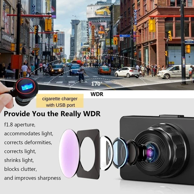 Alt view image 12 of 14 - Dash Cam Front and Rear, 1080P Dash Camera for Cars with 32G Card | Car Dash Cam Dashboard Camera with Super Night Vision,G-Sensor, Parking Monitor, Loop Recording, Motion Detection Car Camera