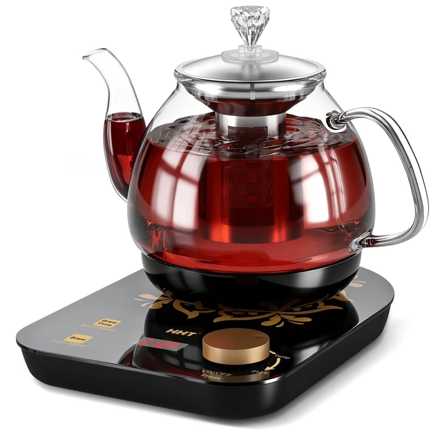 Alt view image 8 of 14 - Electric Tea Maker with Infuser, ±1 Precise Temperature Control, Glass Electric Kettle for Herbal,Flowers,Fruit Tea and Loose Leaf,BPA-Free,Auto Shut-Off,Brewing Program,Keep Warm,0.8L