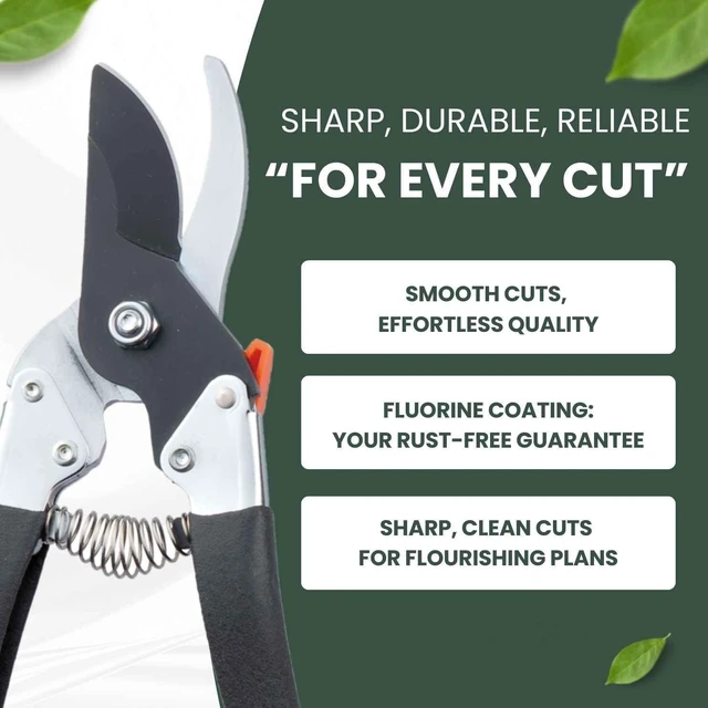 Alt view image 10 of 14 - Saboten Japanese Pruning Shears 7.9" Professional Bypass Garden Clippers, Made in Japan, Sharp Carbon Steel Blade with Sap-Resistant Fluorine Coating, Cuts up to 3/4 in (20 mm)