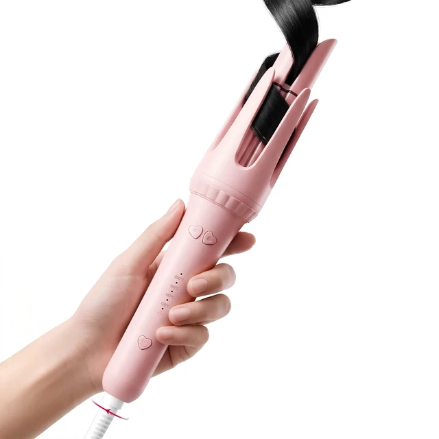 Alt view image 8 of 14 - Myhox Auto Curling Iron 1.25", 4 Temp, Rotating Hair Curler for Beach Waves, Ceramic Curling Wand with Anti-Scald & Anti-Tangle for Long Hair, Dual Voltage, Pink