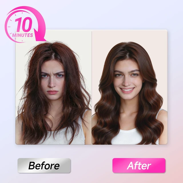 Alt view image 9 of 14 - Myhox Auto Curling Iron 1.25", 4 Temp, Rotating Hair Curler for Beach Waves, Ceramic Curling Wand with Anti-Scald & Anti-Tangle for Long Hair, Dual Voltage, Pink