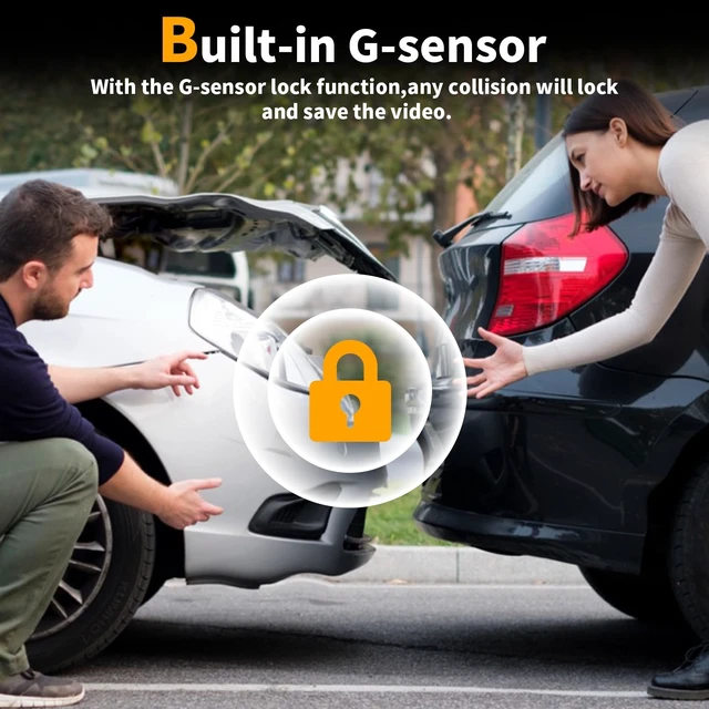 Alt view image 13 of 14 - Dash Cam Front and Rear: 4K Dual Channel Dash Cam - 5GHz WiFi, Dash Camera for Cars with 64GB Card, 2" IPS, App Control, G-Sensor, Loop Recording, 170° Wide Angle, Night Vision, 24H Parking Mode