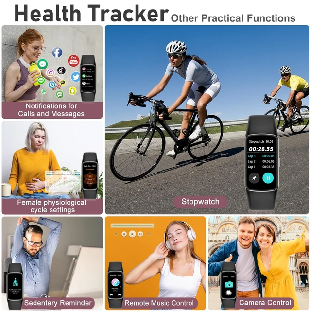 Alt view image 13 of 14 - Fitness Tracker with 24/7 Heart Rate, Blood Oxygen, Sleep Tracker, 1.47''Waterproof Fitness Watch, Activity Tracker with Step Tracker for Women Men