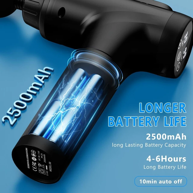 Alt view image 10 of 14 - Massage Gun, Muscle Massage Gun for Athletes Handheld Electric Deep Tissue Back Massager, Percussion Massage Device for Pain Relief with 30 Speed Levels 9 Heads Black