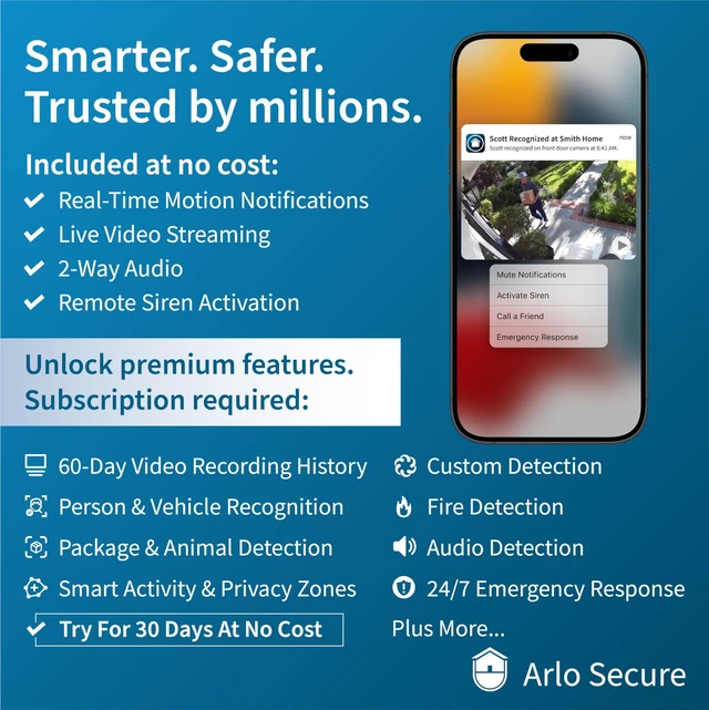 Alt view image 12 of 14 - Essential XL Security Camera 2K (2nd Gen, 2023 Release) - Wireless Outdoor Camera, 4X Longer Battery, Person Recognition, Package Detection, Animated Preview, 1-Mo. Trial of Secure Plan, 1 Cam