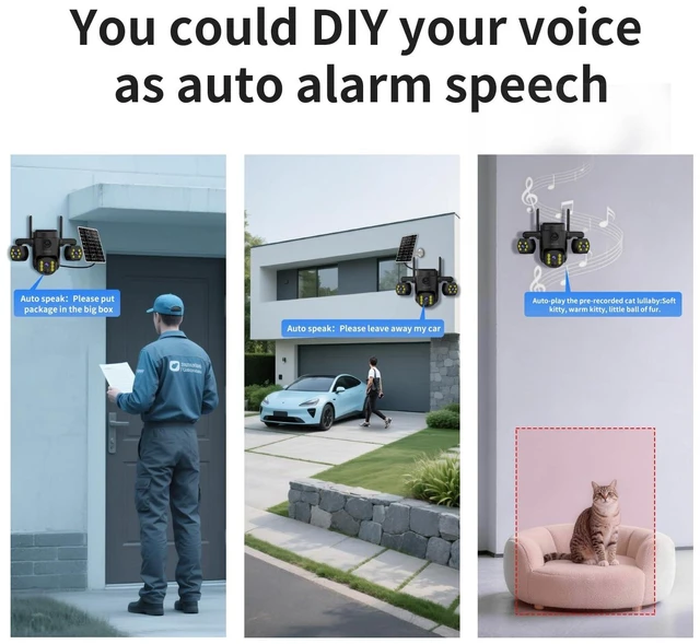 Alt view image 12 of 14 - Triple Lens Outdoor Wireless Security Camera, Outdoor Cameras for Home Security, Color Night Vision, Outdoor Camera Two Way Audio for Home and Farm