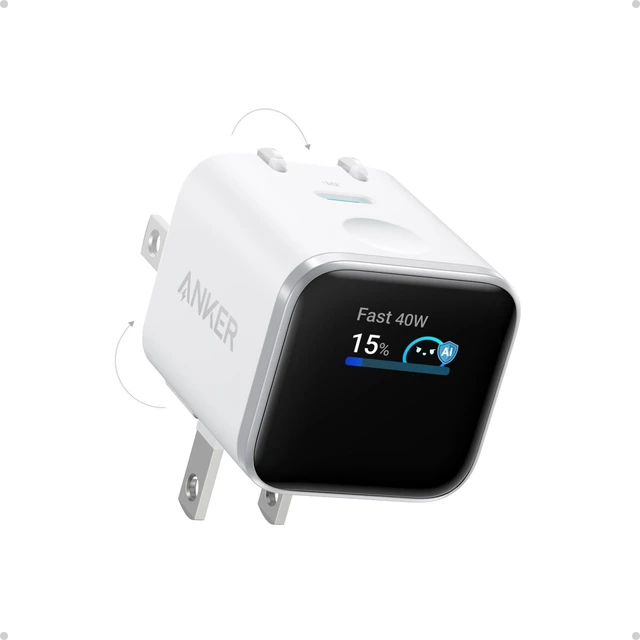 Alt view image 7 of 12 - Nano Smart Display Charger, 45W Max Fast Charger USB C for iPhone 17 | 180° Foldable Plug,Smart Recognition, Care Mode GaN USB C Charger Block for iPhone 17/16 (Non-Battery,1 USB-C Port,No Cable)