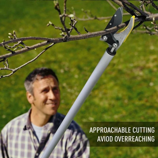 Alt view image 9 of 14 - Cut and Hold Pruner Set, Lightweight 32-Inch Long Reach Pruner One-Handed Operation, Hold Long Reach Cut Rotating, 8.3" Hand Pruner for Branch Pruning, Fruit Picking, Prickly Plants & Roses
