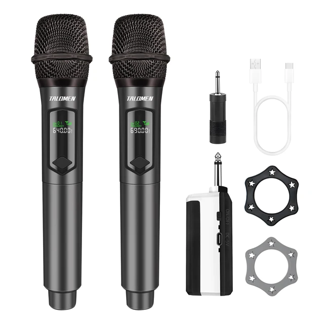 Alt view image 8 of 14 - Wireless Microphone,Professional Dual Handheld Cordless Dynamic Mic System with Rechargeable Receiver(160 Ft),Karaoke Microphone Set for Singing,Karaoke,Wedding,DJ,Party,Speech,Church,K60-2