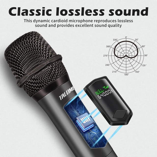 Alt view image 9 of 14 - Wireless Microphone,Professional Dual Handheld Cordless Dynamic Mic System with Rechargeable Receiver(160 Ft),Karaoke Microphone Set for Singing,Karaoke,Wedding,DJ,Party,Speech,Church,K60-2