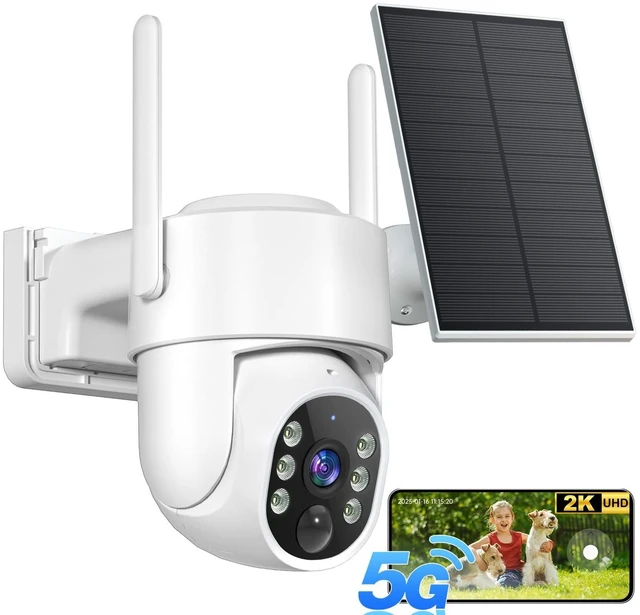 Alt view image 8 of 14 - 2K Security Cameras Wireless Outdoor, 5G WiFi Cameras for Home Security, 360° PTZ Solar/Battery Powered Outside Cam, 2 Way Talk, Color Night Vision, AI Human Detection for Porch/Garage/Yard