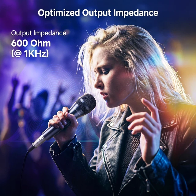 Alt view image 11 of 14 - 2-Pack Cardioid Dynamic Vocal Microphones with 15ft Cable | 6.35mm Wired Microphone, for Singing and Karaoke, Compatible with Singing Machine
