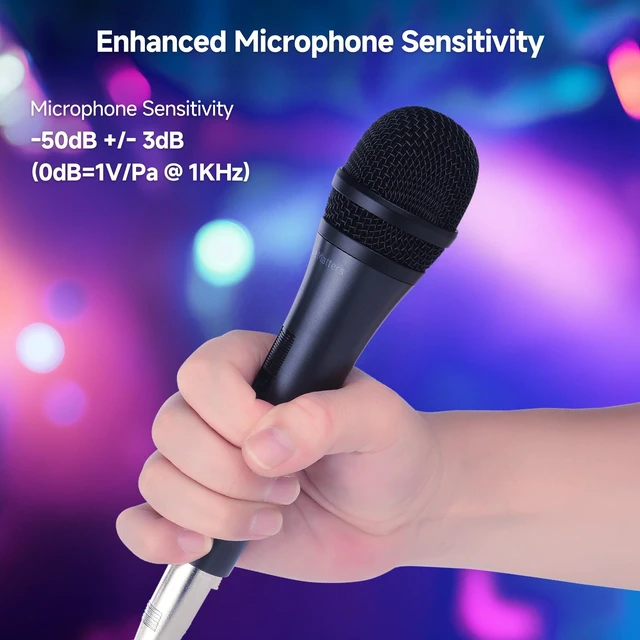 Alt view image 12 of 14 - 2-Pack Cardioid Dynamic Vocal Microphones with 15ft Cable | 6.35mm Wired Microphone, for Singing and Karaoke, Compatible with Singing Machine