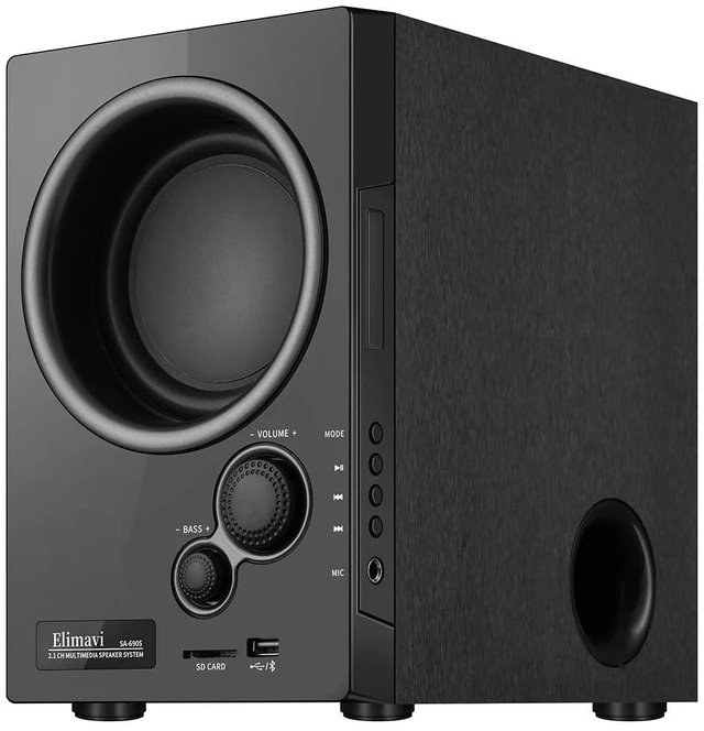 Alt view image 12 of 14 - 5.1 Home Theater Surround Sound System with 5.5-Inch Subwoofer | 200W Peak Power, Five 2.5-Inch Speakers, MDF Cabinets, USB, RCA, AUX and Wireless Audio Inputs