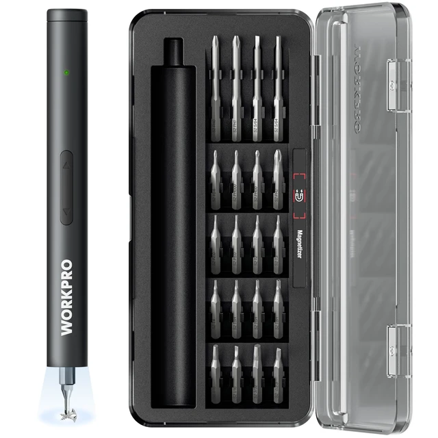 Alt view image 8 of 14 - 20-in-1 Mini Electric Screwdriver Set, Precision Screwdriver Set | 20 S2 Steel Bits, 3.6V Type-C Rechargeable, 0.35N.m, LED Light, Precision Repair Tool for Electronics Phone Camera & Laptop
