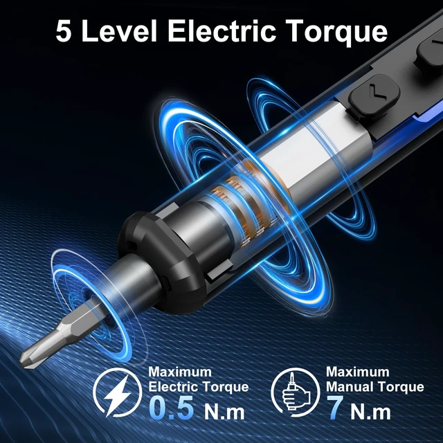 Alt view image 9 of 14 - Mini Electric Screwdriver, 67 in 1 Electric Screwdriver Kit | 50 S2 Preicison Bits, 5 Torque Settings, Organized Storage, Mini Power Screwdriver Rechargeable Tool Kit for PC Electronics