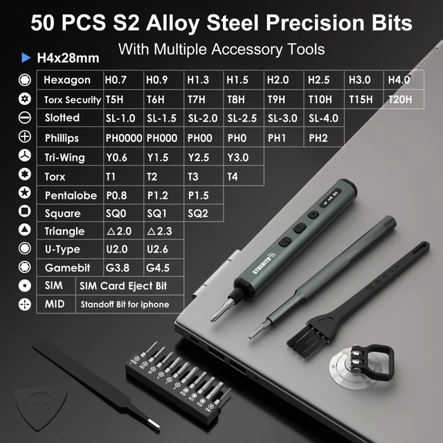 Alt view image 12 of 14 - Mini Electric Screwdriver, 67 in 1 Electric Screwdriver Kit | 50 S2 Preicison Bits, 5 Torque Settings, Organized Storage, Mini Power Screwdriver Rechargeable Tool Kit for PC Electronics