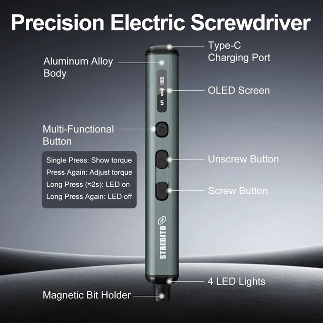 Alt view image 11 of 14 - Mini Electric Screwdriver, 67 in 1 Electric Screwdriver Kit | 50 S2 Preicison Bits, 5 Torque Settings, Organized Storage, Mini Power Screwdriver Rechargeable Tool Kit for PC Electronics