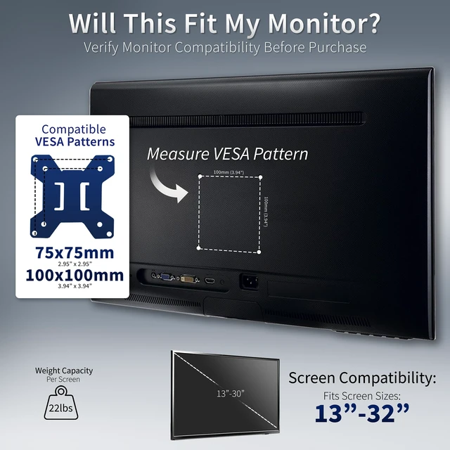 Alt view image 12 of 14 - Freestanding Dual Monitor Stand with Sleek Glass Base and Adjustable Arms, Mounts 2 Screens up to 32 inch and 22 lbs Each, Black, STAND-V002FG