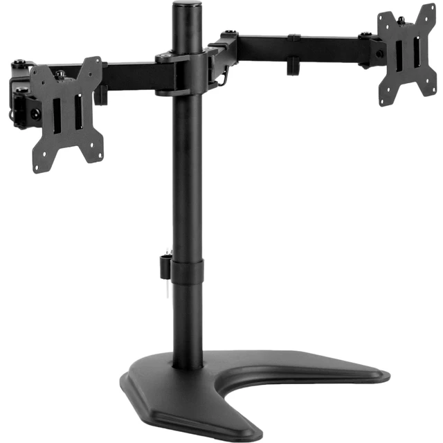 Alt view image 8 of 14 - STAND-V002F Dual LED LCD Monitor Free-Standing Desk Stand for 2 Screens up to 27 Inch Heavy-Duty Fully Adjustable Arms with Max VESA 100x100mm