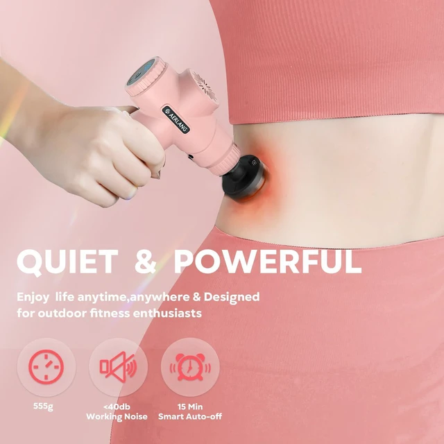 Alt view image 10 of 14 - Birthday Gifts for Women Massage Gun with Heat deep Tissue Pink | Mini Portable Travel Massager Percussion Muscle Back Massage Gun Pain Relief Body Handheld Massage tools Carrying Case LED