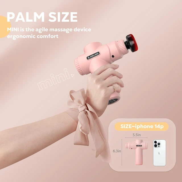 Alt view image 12 of 14 - Birthday Gifts for Women Massage Gun with Heat deep Tissue Pink | Mini Portable Travel Massager Percussion Muscle Back Massage Gun Pain Relief Body Handheld Massage tools Carrying Case LED