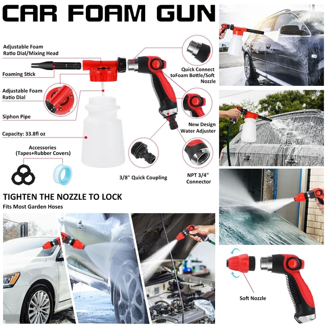 Alt view image 9 of 14 - 40Pcs Car Wash Kit with Foam Gun, Complete Car Detailing Brush Kit | Complete Interior & Exterior Car Detailing Set, Car Vacuum, Drill Brush, Soft Towels & Wheel Brush Kit for Car Cleaning