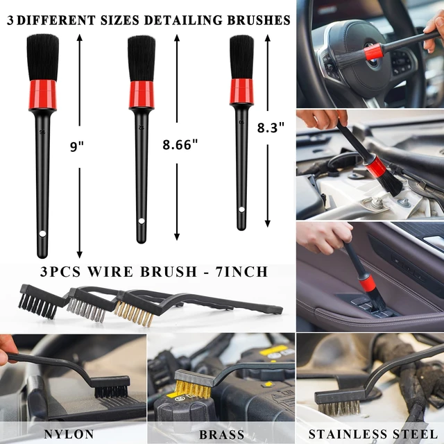 Alt view image 13 of 14 - 40Pcs Car Wash Kit with Foam Gun, Complete Car Detailing Brush Kit | Complete Interior & Exterior Car Detailing Set, Car Vacuum, Drill Brush, Soft Towels & Wheel Brush Kit for Car Cleaning