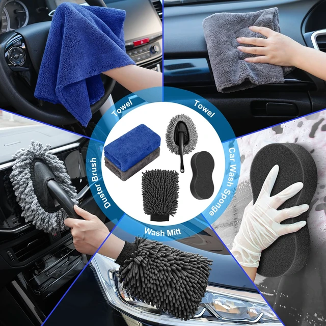 Alt view image 14 of 14 - 40Pcs Car Wash Kit with Foam Gun, Complete Car Detailing Brush Kit | Complete Interior & Exterior Car Detailing Set, Car Vacuum, Drill Brush, Soft Towels & Wheel Brush Kit for Car Cleaning