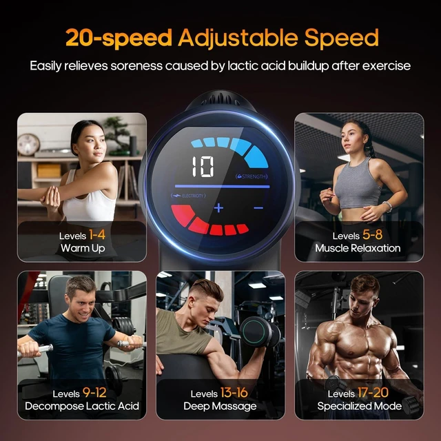 Alt view image 14 of 14 - Massage Gun with Heat Massager Deep Tissue Muscle Massager Gifts for Men | Back Massager for Athletes for Pain Relief Percussion Handheld Massage Gun Birthday Gifts for Him 7Heads&Silent Carrying case