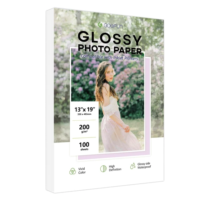 Alt view image 8 of 14 - 13x19 Photo Paper Glossy, 54 LB Printer Photo Paper 100 Sheets 200 GSM 13 x 19 Picture Paper for Inkjet Printer and Dye Ink